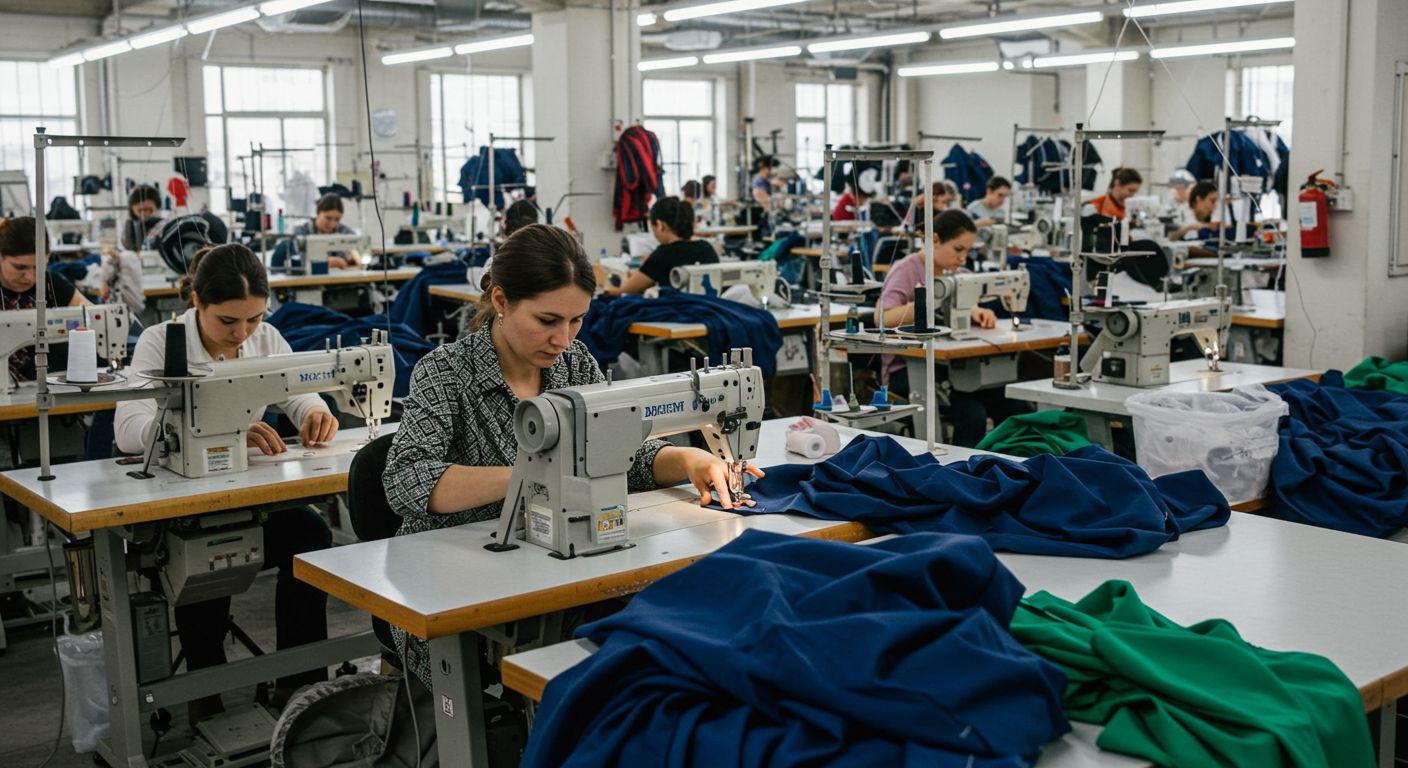 Швейное производство на фабрике