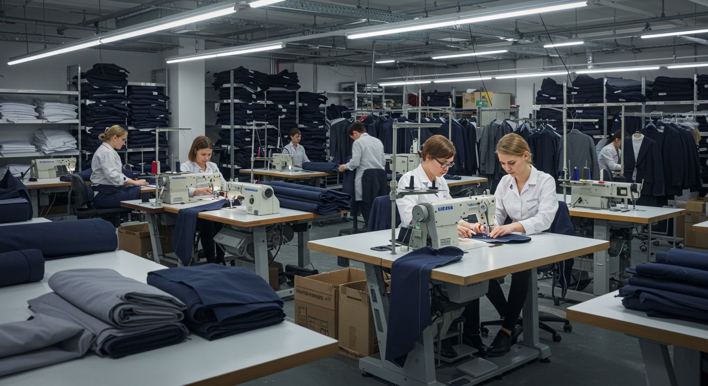 Пошив корпоративной одежды на фабрике Процесс пошива корпоративной одежды на фабрике