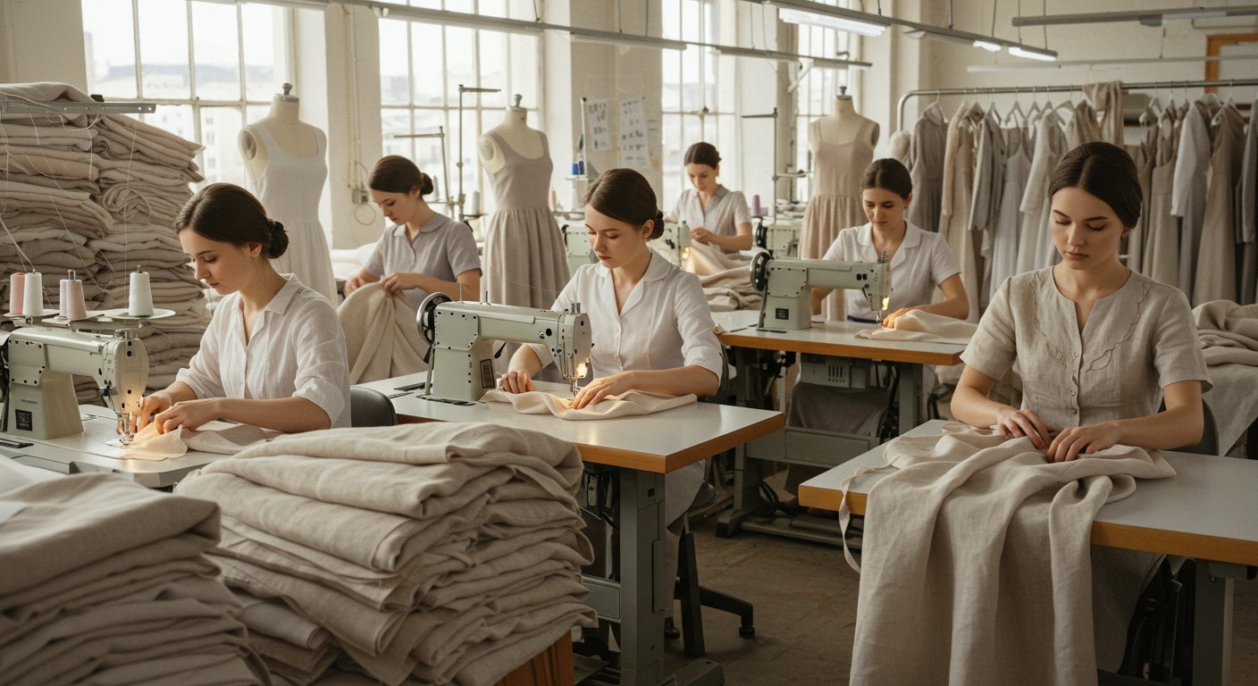 Льняное платье