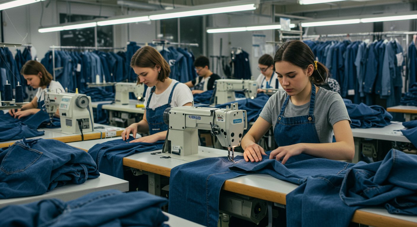 Молодежная джинсовая одежда