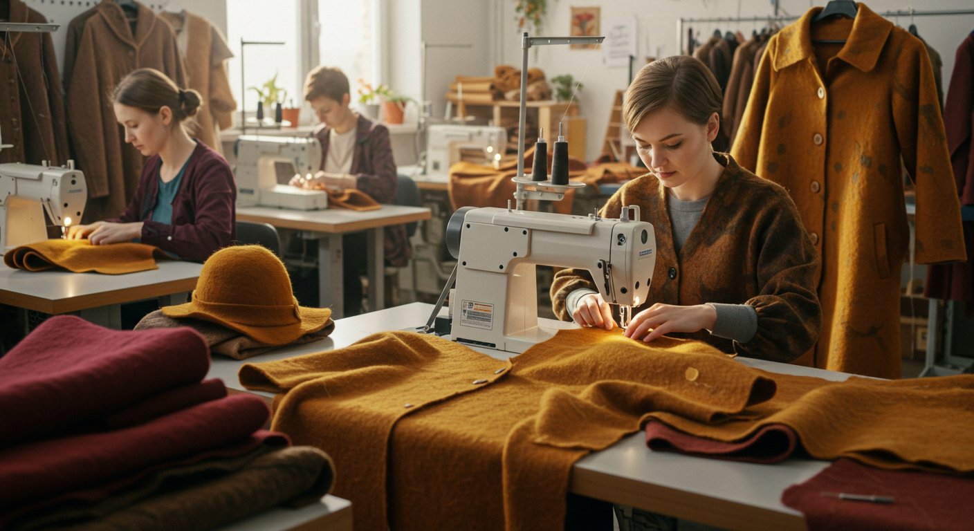 Тёплые изделия из фетра для осени и зимы