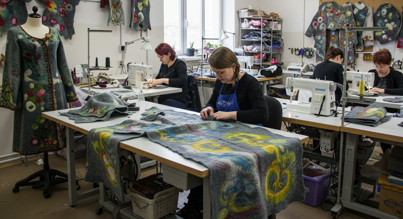 Пошив одежды из фетра с декоративными элементами