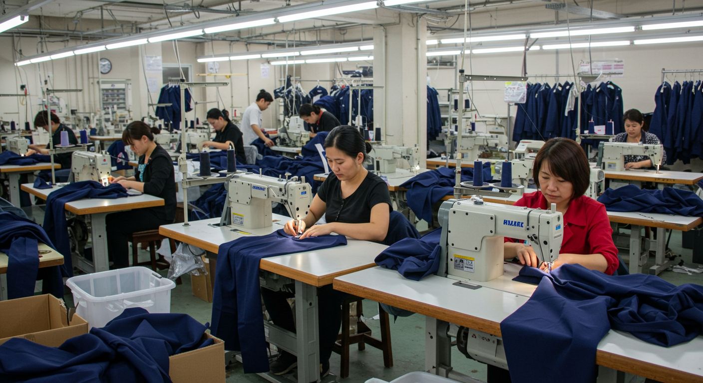 Школьная форма на швейной фабрике