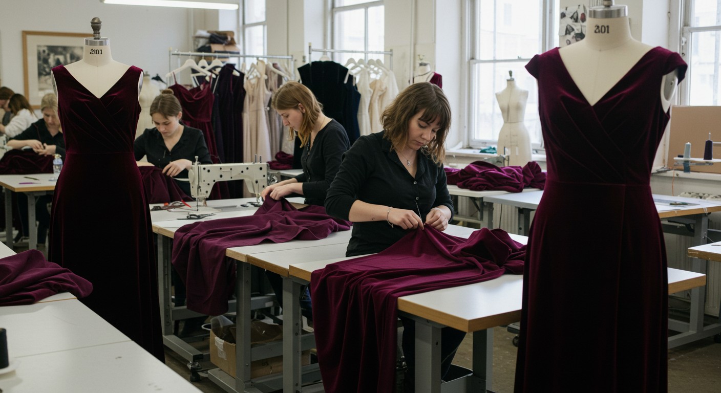 Пошив вечерних платьев из бархата