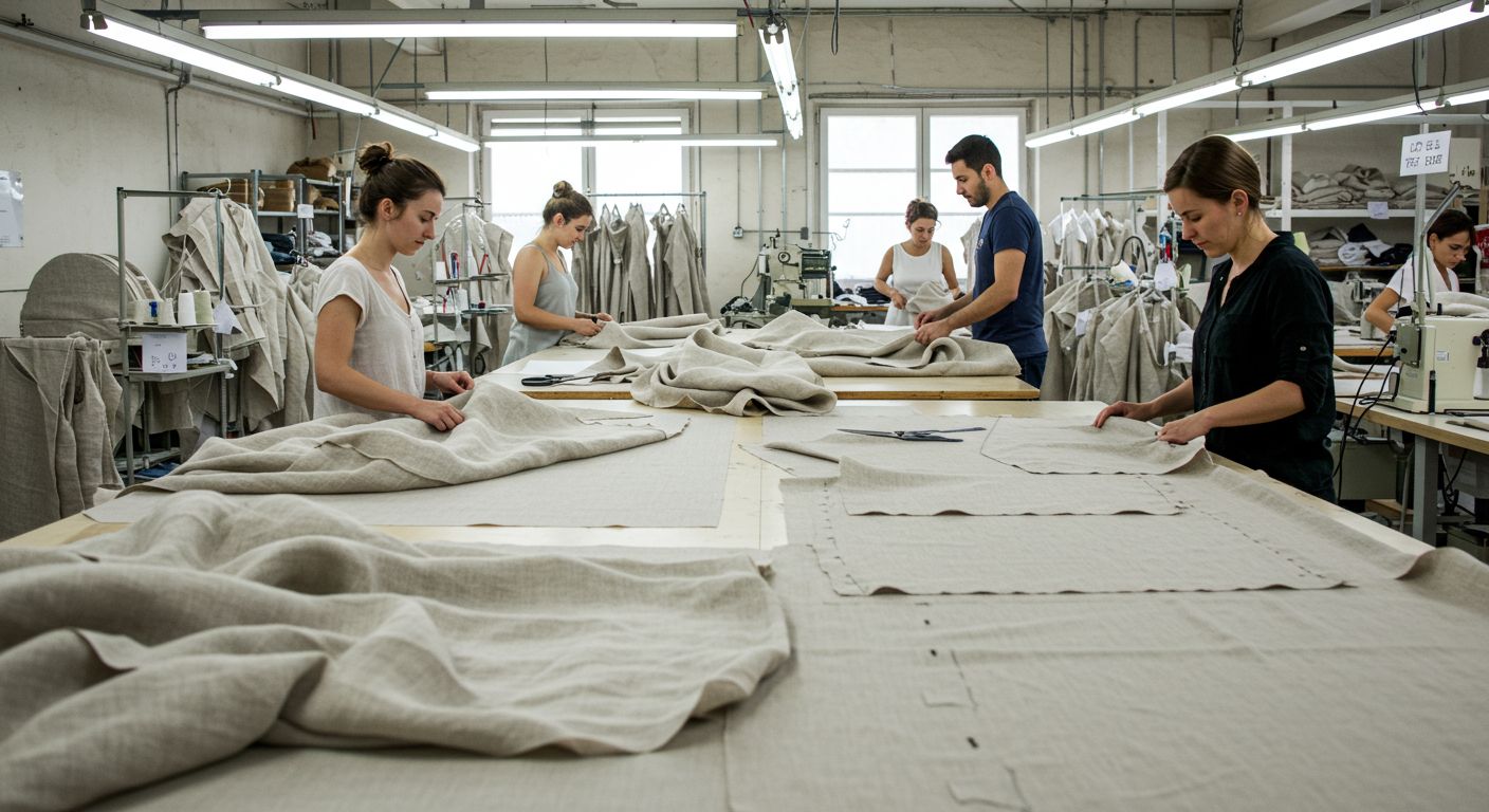 Швейная фабрика для пошива по материалу из льна для летней одежды