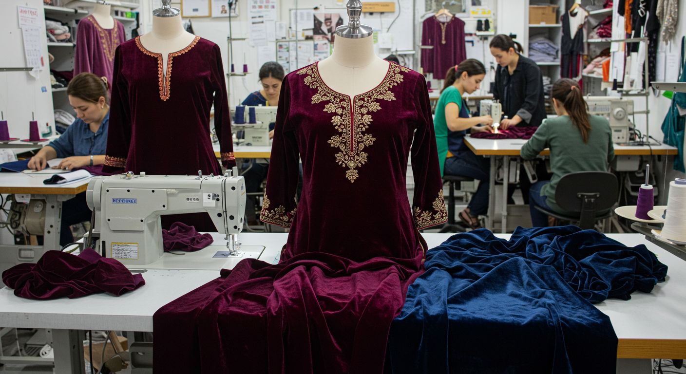 Пошив бархатных блуз и туник