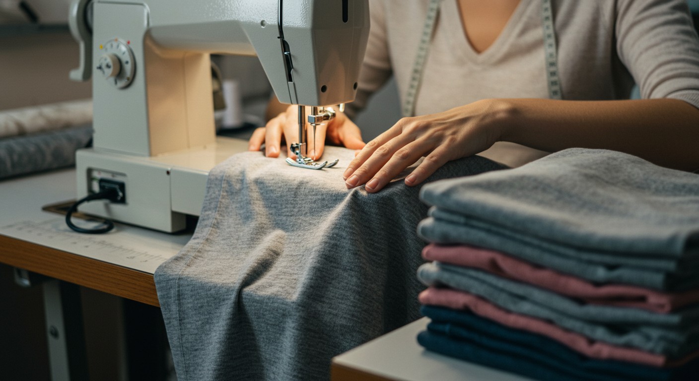 Пошив повседневных футболок из трикотажа