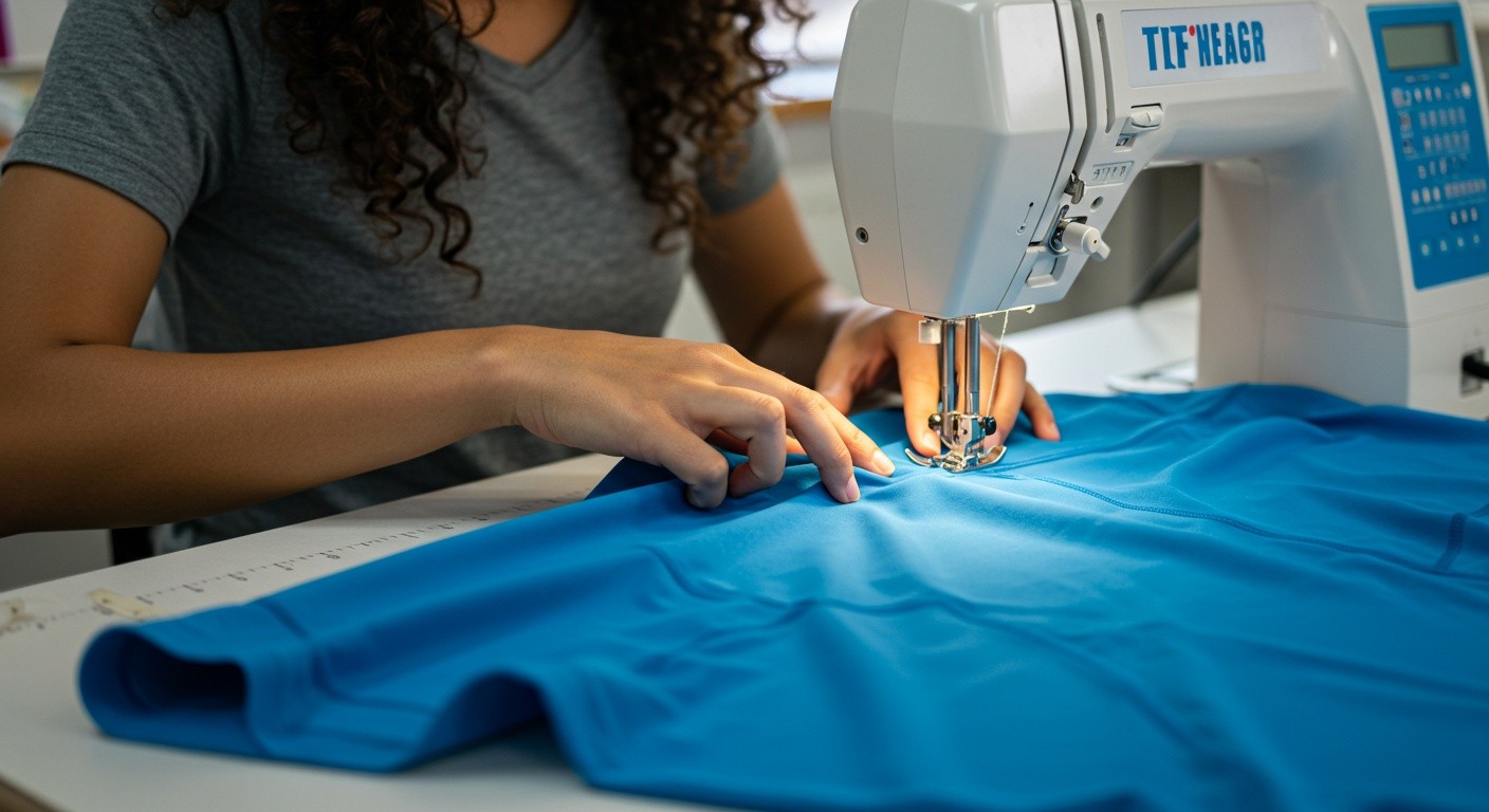 Пошив спортивной одежды из микрофибры с растяжимостью