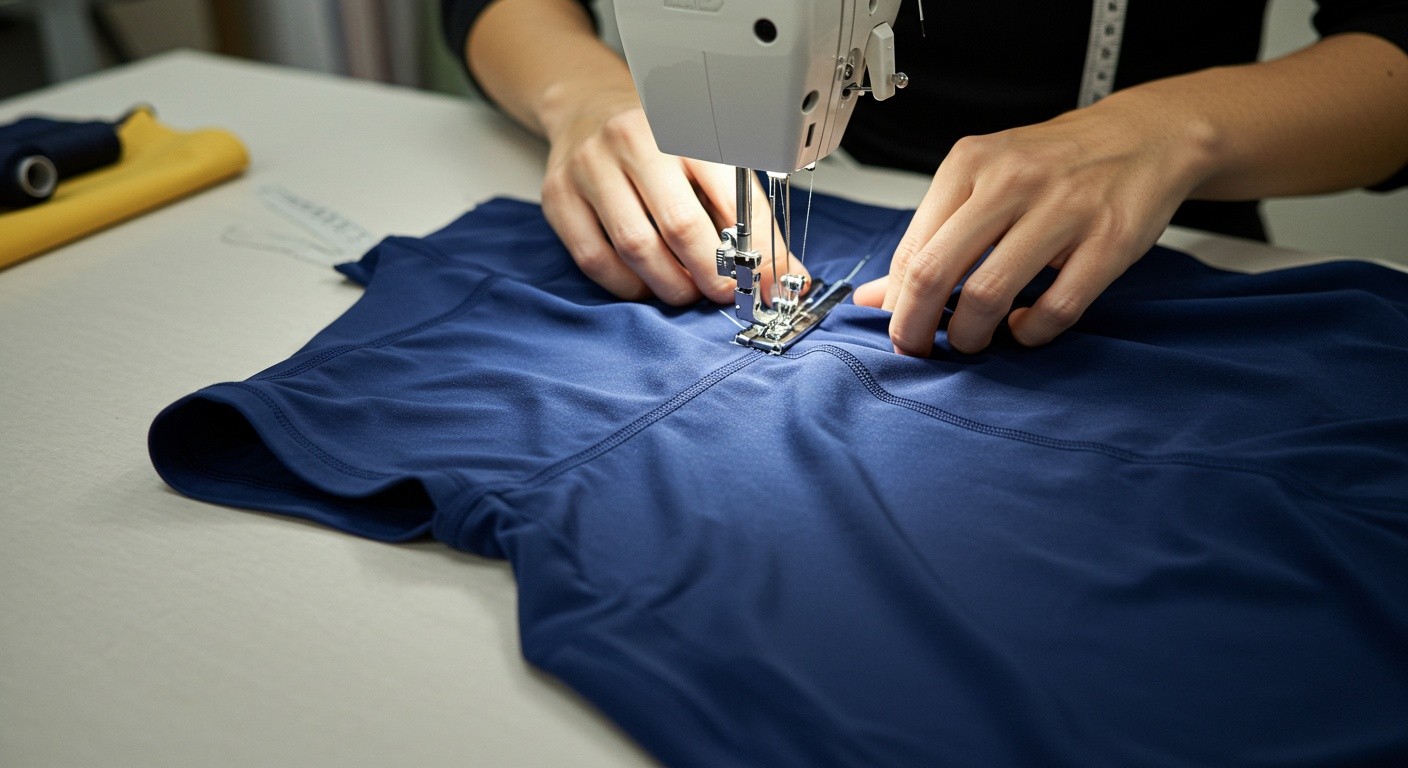 Пошив спортивной одежды из комбинированных эластичных тканей