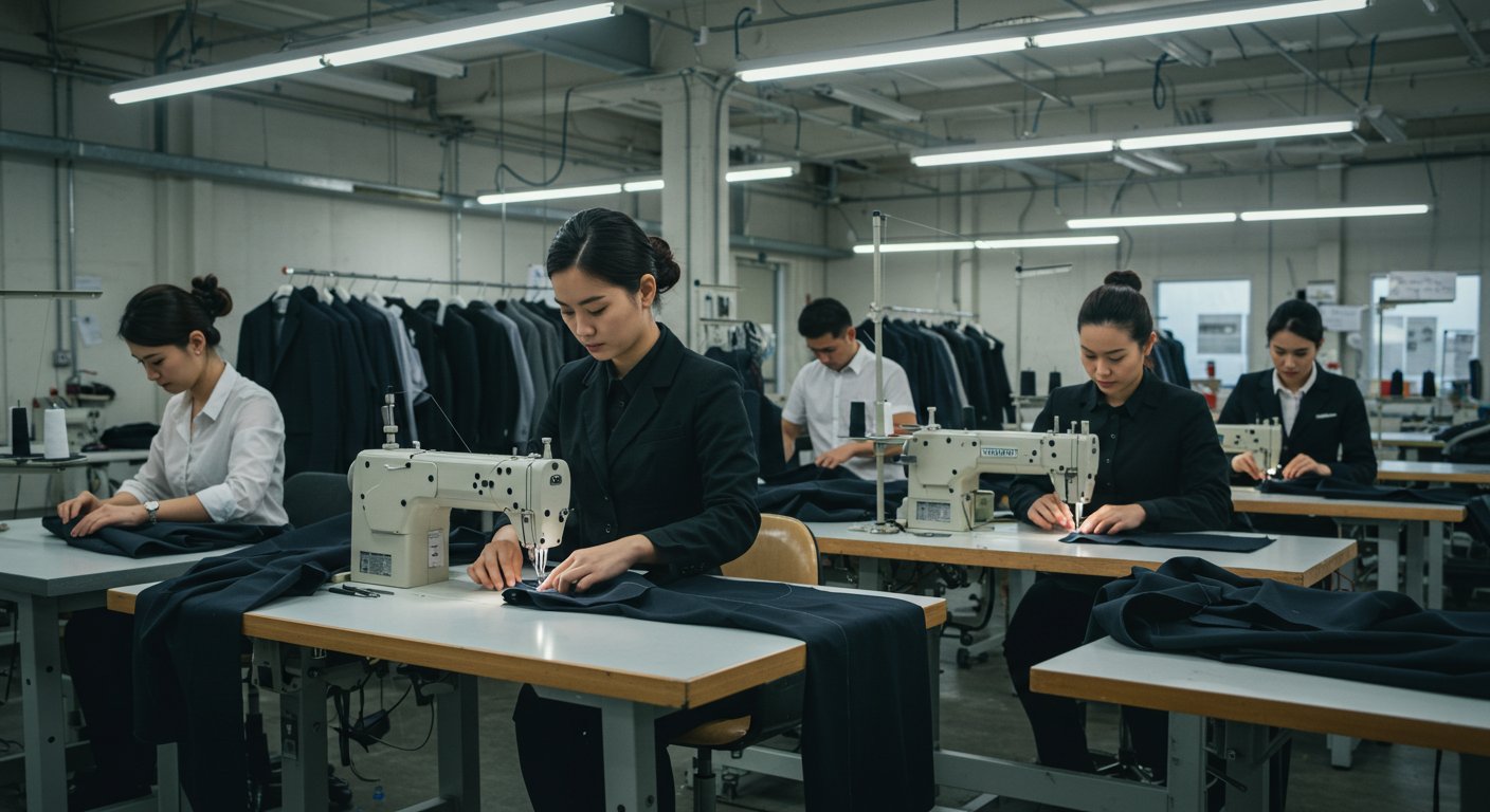 Деловой приталенный костюм