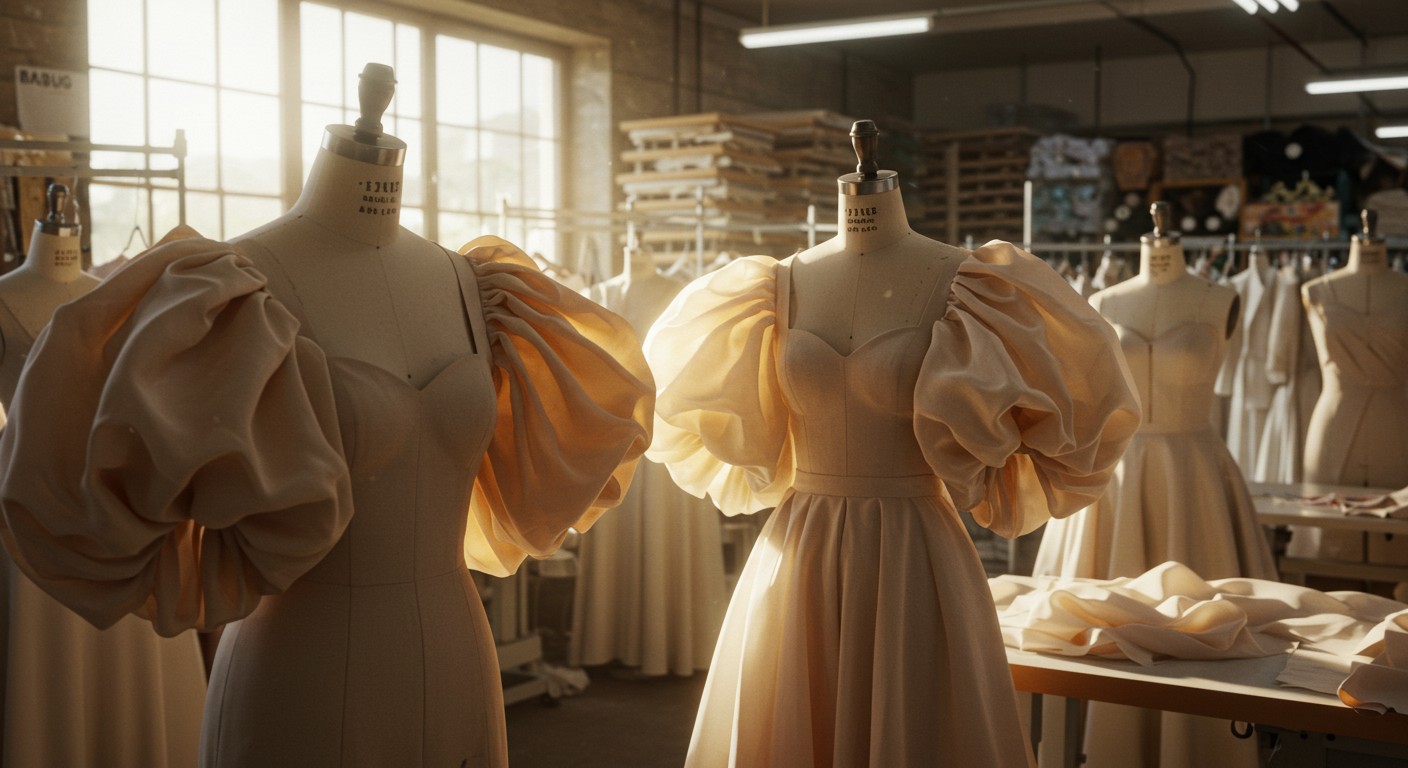 Платье с объёмными рукавами