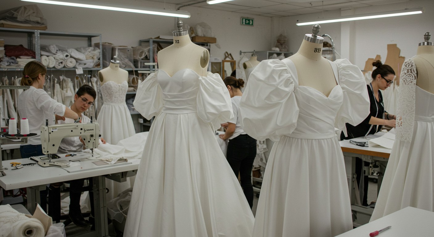 Свадебное платье с пышными рукавами