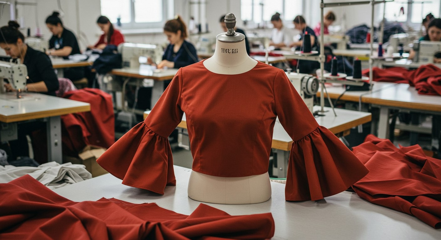 Блузка с расклешенными рукавами