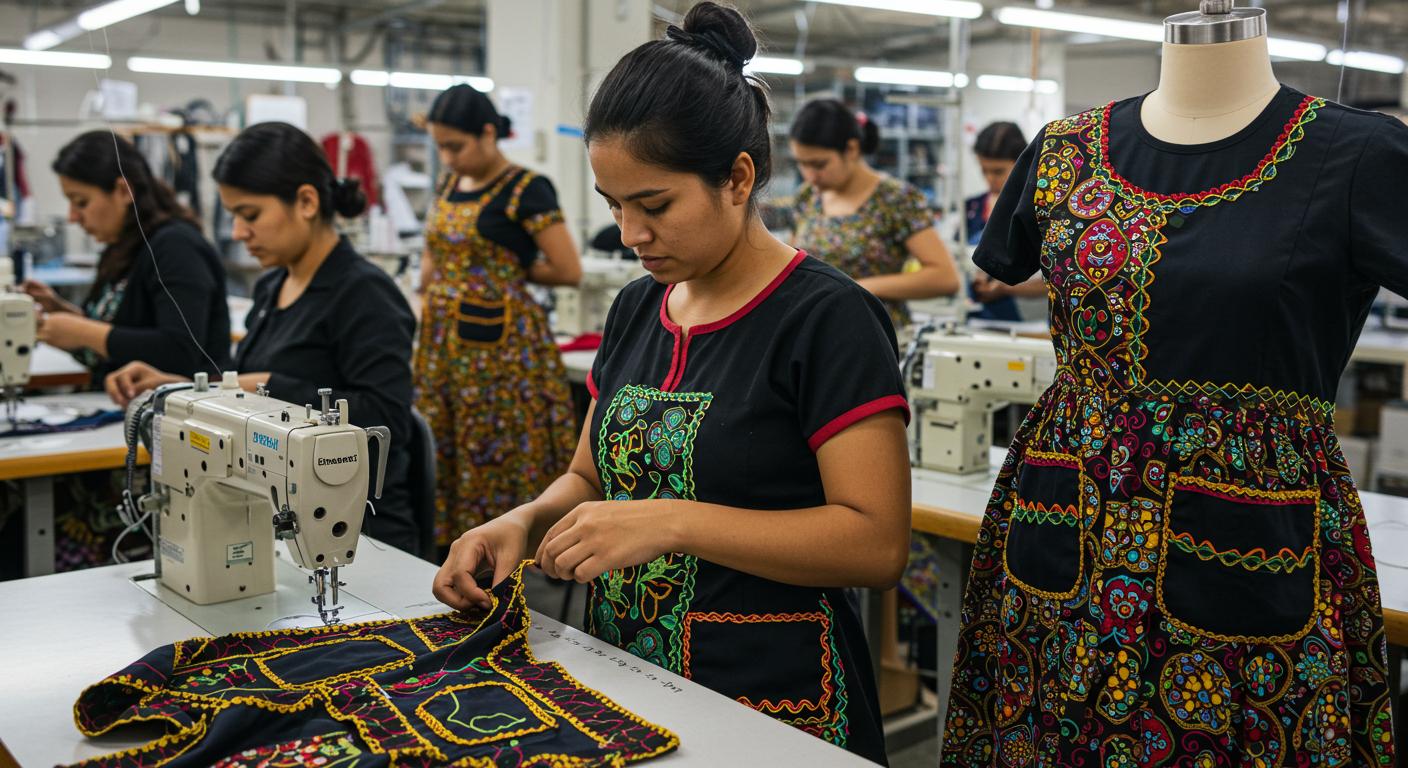 Платье с карманами и декоративной отделкой