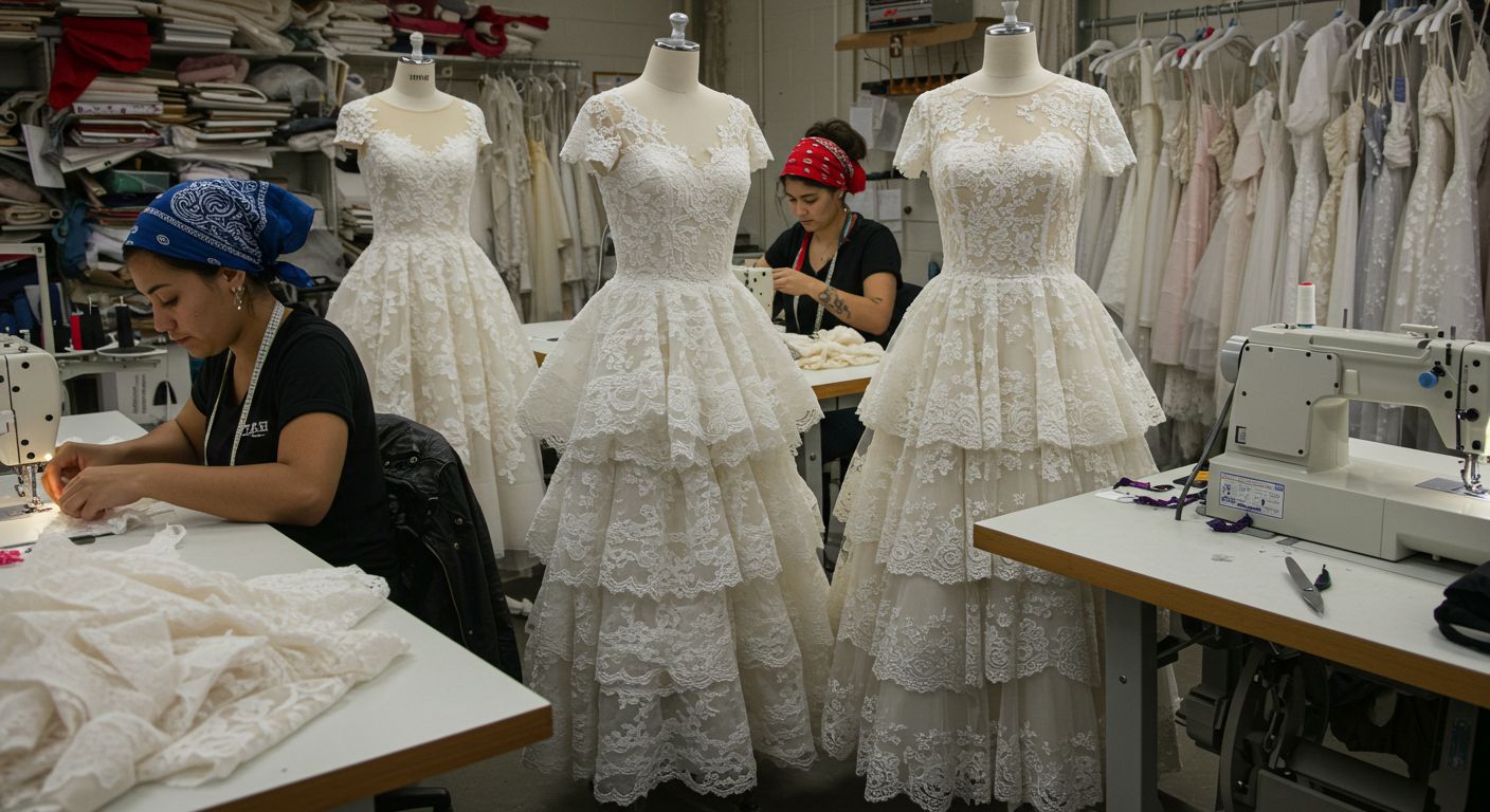 Пошив платьев с многоуровневыми деталями