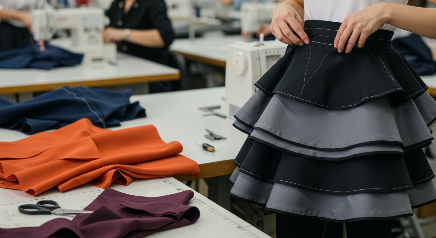 Юбка с многоуровневым кроем