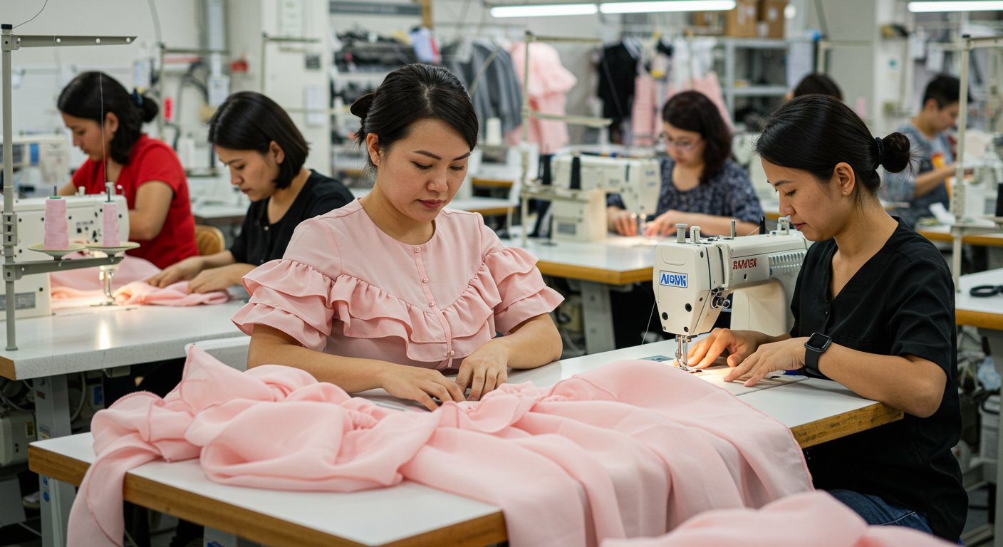 Пошив блузок с каскадными элементами