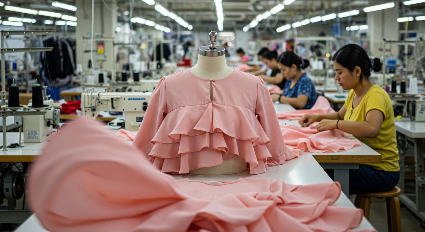 Блузка с каскадными элементами