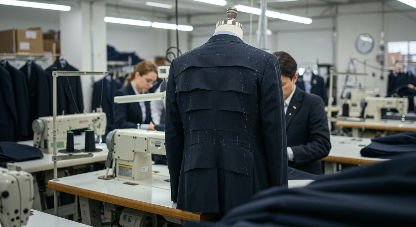 Костюм с многоуровневыми элементами