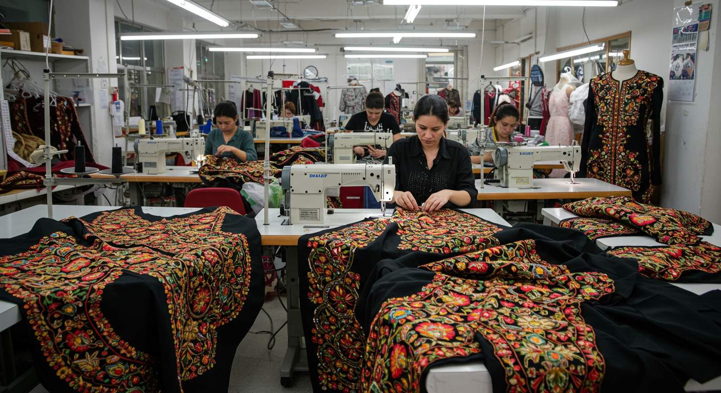 Одежда с вышивкой для массового производства Одежда с вышивкой для массового производства