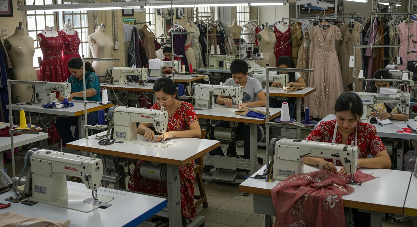 Вечернее платье с декоративными элементами