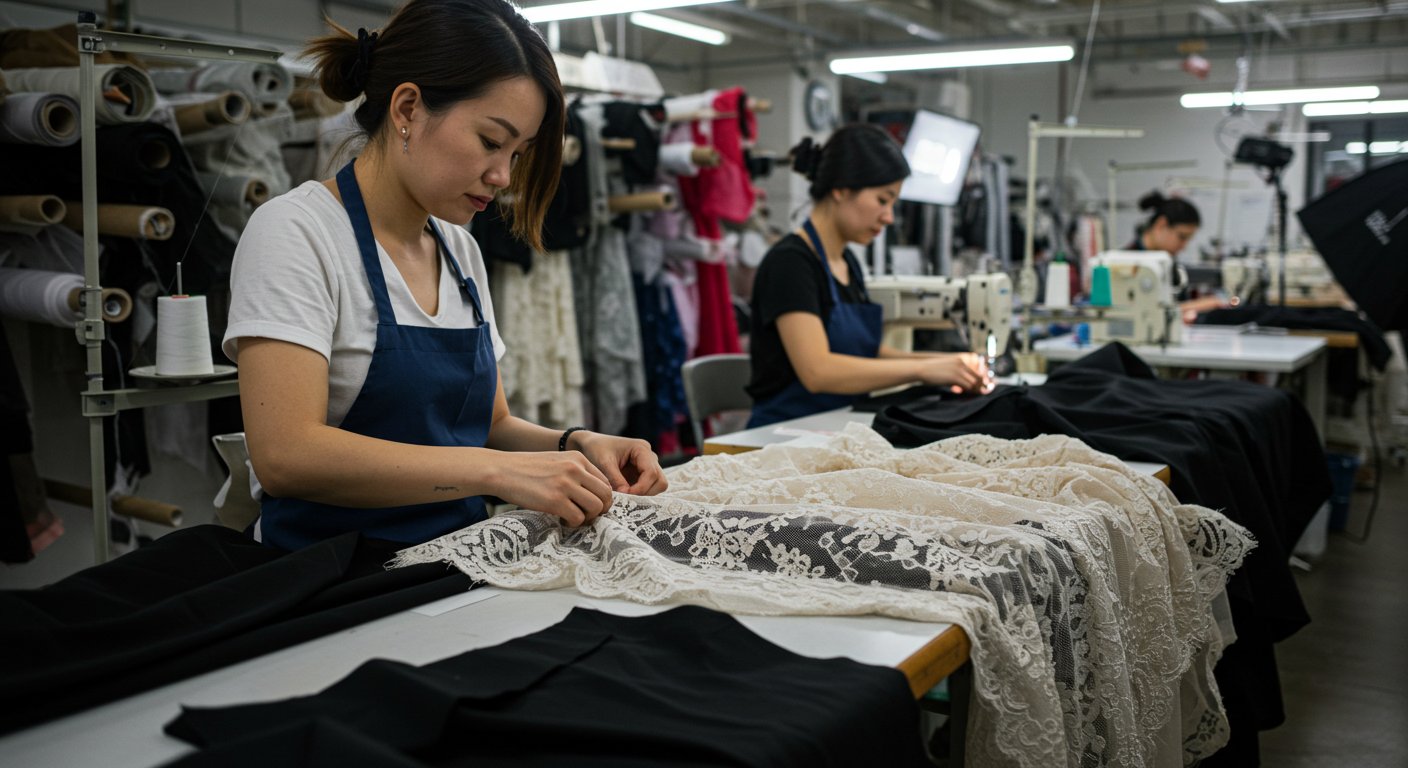 Одежда с кружевными вставками для массового производства