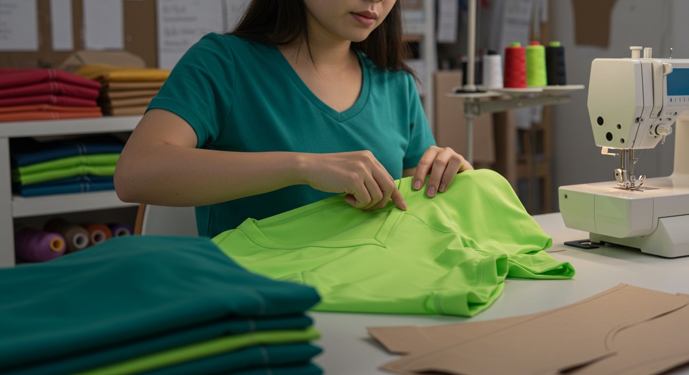 Пошив спортивных футболок с V образным вырезом