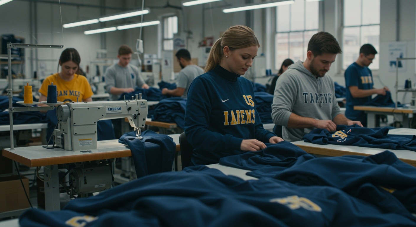 Пошив спортивной одежды в виде командных толстовок