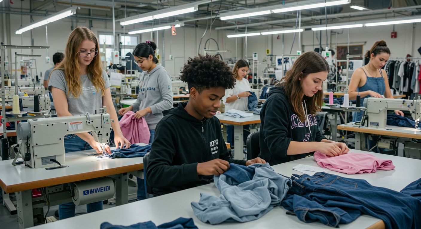 Швейная фабрика для пошива по виду повседневная одежда для подростков