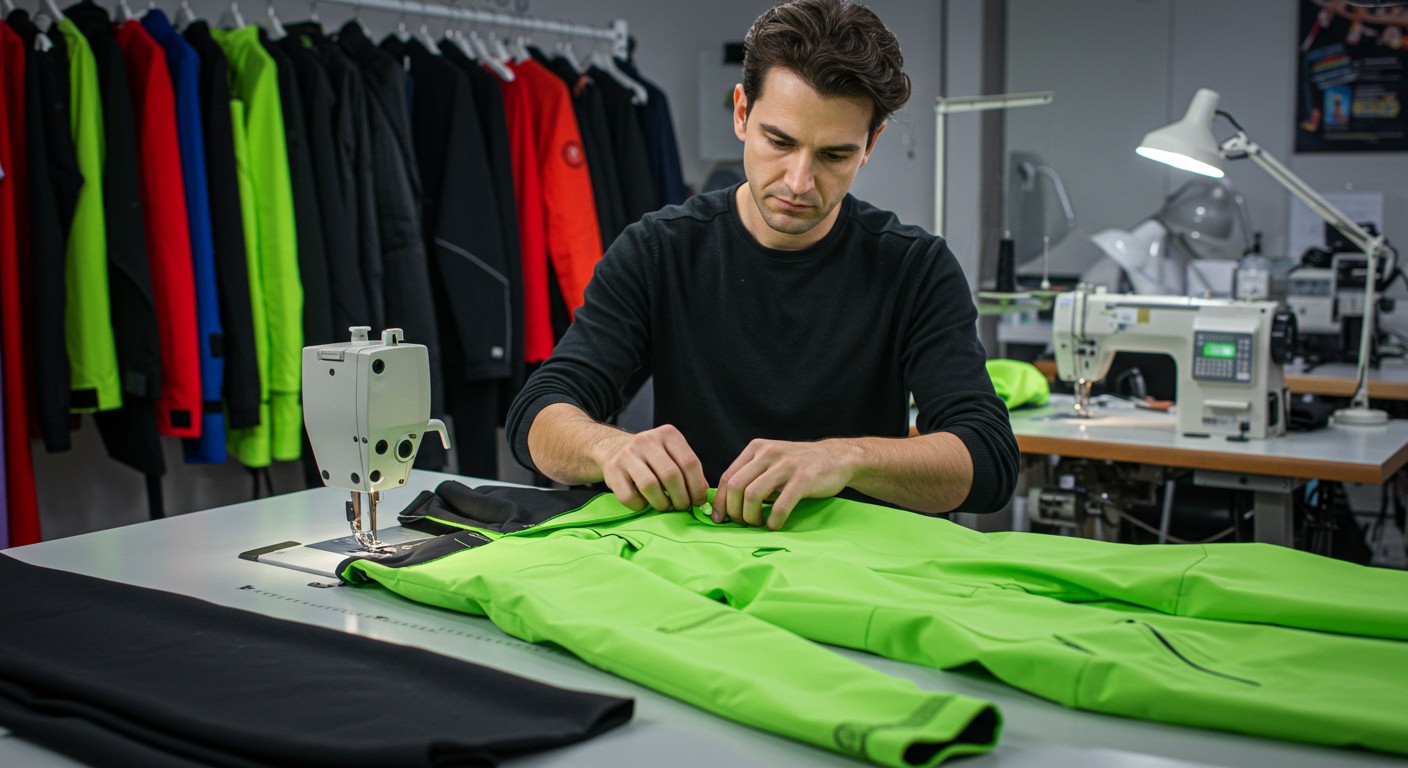 Пошив спортивной одежды в виде лыжных комбинезонов