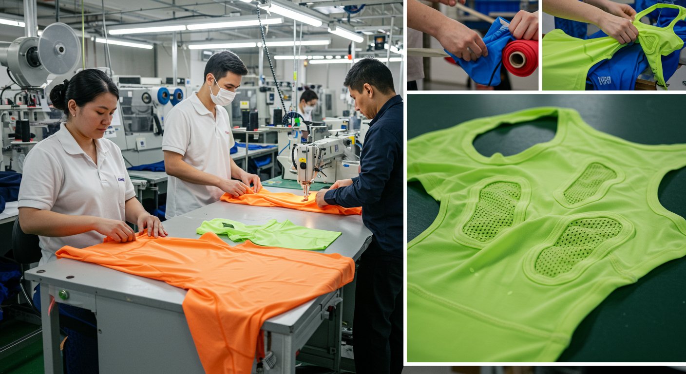 Одежда с вентиляционными вставками Спортивная одежда с вентиляционными вставками