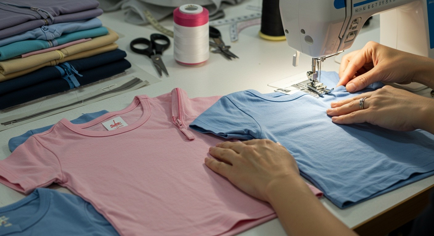 Пошив детских футболок с молнией