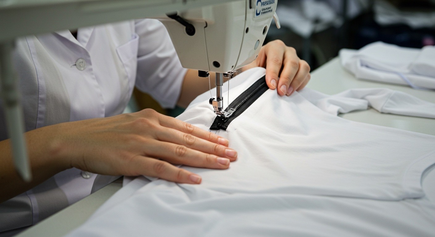 Премиум футболка с молнией