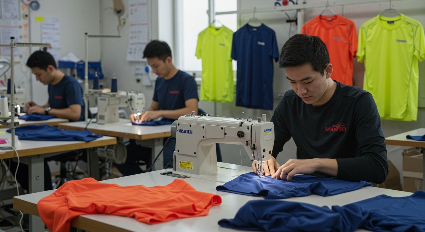 Спортивная футболка с качественным пошивом Спортивная футболка с качественным пошивом